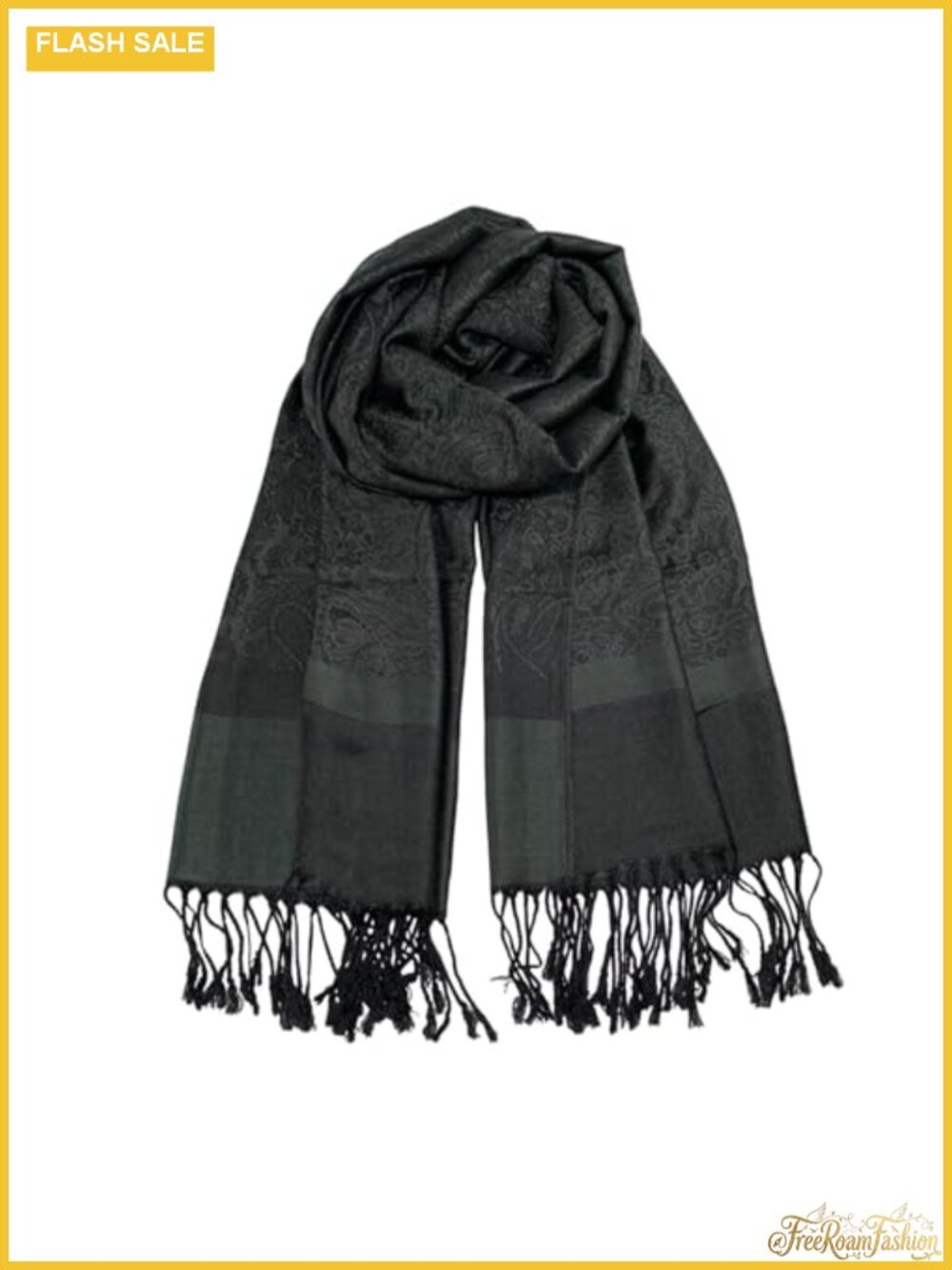 Viscose Acrylic Pashmina Shawl Wrap Reversible Jacquard Fringe